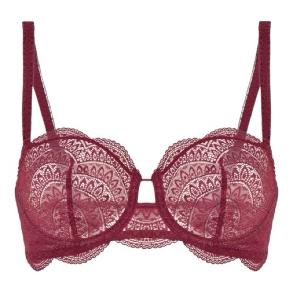 Simone Pérèle Karma Sheer Demi Bra - Wine / Bordeaux - 36B - NWT